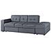 Divano Letto Grigio Scuro Con Cassetti E Ottomano Contenitore Falster - Foto miniatura 16