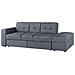 Divano Letto Grigio Scuro Con Cassetti E Ottomano Contenitore Falster - Foto miniatura 18