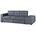 Divano Letto Grigio Scuro Con Cassetti E Ottomano Contenitore Falster - Foto miniatura 12