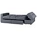 Divano Letto Grigio Scuro Con Cassetti E Ottomano Contenitore Falster - Foto miniatura 21