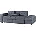 Divano Letto Grigio Scuro Con Cassetti E Ottomano Contenitore Falster - Foto miniatura 22