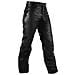 Pantaloni Pelle Moto Custom Chopper Jeans 5 Tasche Jeans Cuoio Nero 38 - Foto miniatura 1