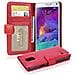 Custodia Compatibile Con Samsung Galaxy Note 4 In Rosso Cremisi - Coperchio Protettivo Con Chiusura Magnetica E 3 Slot Per Carte - Foto miniatura 4