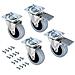 Set Di 4 Rotelle Pivotanti Per Mobile Ø50mm Con Piastra Di Assemblaggio E Cuscinetti A Sfere, Ruote Girevoli In Gomma Colore Grigio - Foto miniatura 1