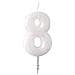 9904383 - Candela Con 8 Cifre, Colore: Bianco / rosa - Foto miniatura 1