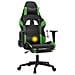 Sedia da Gaming Massaggio Poggiapiedi Nero e Verde Similpelle - Foto miniatura 6