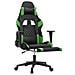 Sedia da Gaming Massaggio Poggiapiedi Nero e Verde Similpelle - Foto miniatura 10