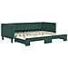 Divano Letto Con Letto Estraibile Verde Scuro 90x200cm Velluto - Foto miniatura 2