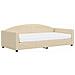 Divano Letto Con Materasso Crema 100x200 Cm In Tessuto - Foto miniatura 1