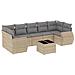 Set Divano Da Giardino 8 Pz Con Cuscini Beige In Polyrattan - Foto miniatura 1
