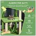 Albero Tiragraffi Per Gatti Con Amaca, Pallina E Tiragraffi In Sisal, 49x49x142cm, Verde - Foto miniatura 2