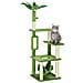 Albero Tiragraffi Per Gatti Con Amaca, Pallina E Tiragraffi In Sisal, 49x49x142cm, Verde - Foto miniatura 1