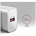ACU-QC18W Caricabatterie per dispositivi mobili Telefono cellulare, Smartphone, Orologio intelligente, Tablet, Universale Bianco AC Ricarica rapida Interno - Foto miniatura 5