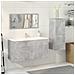 Set Mobili Da Bagno 3 Pz Grigio Cemento In Legno Multistrato - Foto miniatura 3