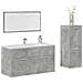Set Mobili Da Bagno 3 Pz Grigio Cemento In Legno Multistrato - Foto miniatura 1