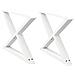 Gambe Per Tavolino 2 Pz Bianco 70x(42-43,3) Cm In Acciaio - Foto miniatura 2
