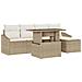 Set Divani Giardino Rattan Beige con Cuscini 6 Pezzi - Foto miniatura 1