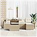 Set Divani Giardino Rattan Beige con Cuscini 6 Pezzi - Foto miniatura 3
