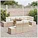 Set pranzo da giardino 9 pezzi con cuscini beige rattan PE acacia - Foto miniatura 3