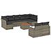 Set Divano da Giardino 10 pz con Cuscini Grigio in Polyrattan - Foto miniatura 1