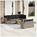 Set Divano da Giardino 10 pz con Cuscini Grigio in Polyrattan - Foto miniatura 2