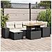 Set Divani da Giardino con Cuscini 8 pz Nero Polyrattan Acacia - Foto miniatura 2