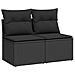 Set Divani da Giardino con Cuscini 2 pz Nero Polyrattan Acacia - Foto miniatura 1