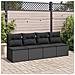 Set Divani da Giardino con Cuscini 2 pz Nero Polyrattan Acacia - Foto miniatura 3