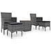 Set Bistrot Giardino 5 pz Polyrattan e Massello Acacia Grigio - Foto miniatura 1