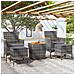 Set Bistrot Giardino 5 pz Polyrattan e Massello Acacia Grigio - Foto miniatura 2