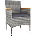 Set Bistrot Giardino 5 pz Polyrattan e Massello Acacia Grigio - Foto miniatura 3