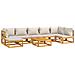 Set Salotto Giardino 8pz Cuscini Grigio Chiaro Legno Massello - Foto miniatura 3