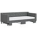 Divano Letto Estraibile Materassi Grigio Scuro 90x200cm Tessuto - Foto miniatura 3