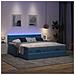Struttura Letto Pouf con Materassi 180x200 cm Velluto - Foto miniatura 3