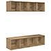 Mobile TV da Parete 4 pcs rovere artigianale 37 x 37 x 72 cm - Foto miniatura 1