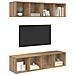 Mobile TV da Parete 4 pcs rovere artigianale 37 x 37 x 72 cm - Foto miniatura 3