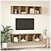 Mobile TV da Parete 4 pcs rovere artigianale 37 x 37 x 72 cm - Foto miniatura 4