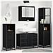 Set di mobili per il bagno 3 pcs Rovere Nero Legno multistrato - Foto miniatura 2