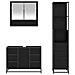 Set di mobili per il bagno 3 pcs Rovere Nero Legno multistrato - Foto miniatura 8