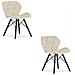 Sedia WAKO in velluto - Beige con gambe nere x2 - Foto miniatura 1