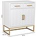Credenza Con 2 Cassetti E 2 Ante In Legno E Metallo Bianco 80x39,5x89 - Foto miniatura 3