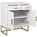 Credenza Con 2 Cassetti E 2 Ante In Legno E Metallo Bianco 80x39,5x89 - Foto miniatura 5
