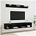 Set di Mobiletto da TV a Parete con led 5 pcs Rovere Nero - Foto miniatura 2