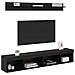 Set di Mobiletto da TV a Parete con led 5 pcs Rovere Nero - Foto miniatura 3