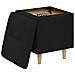 Pouf contenitore con cuscino Nero 40 x 40 x 45 cm Tessuto - Foto miniatura 3