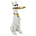 Vassoio Cane 16-bianco-poliresina-27x51x74 Cm - Foto miniatura 1
