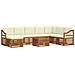 Set divani 9 pcs Naturale e Crema Legno di Acacia Massello - Foto miniatura 1
