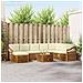 Set divani 9 pcs Naturale e Crema Legno di Acacia Massello - Foto miniatura 2