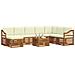 Set divani 9 pcs Naturale e Crema Legno di Acacia Massello - Foto miniatura 3