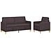 Set di Divani con Storage 2 pcs Marrone Scuro Poliestere - Foto miniatura 1